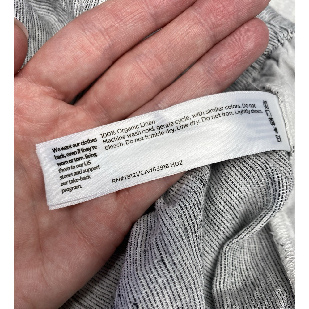 Eileen Fisher Pants XL Organic Linen Crinkle Cropped Wide Leg Coastal Resort - Picture 11 of 15